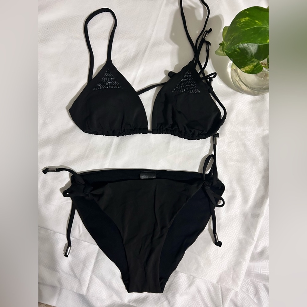 2pc SET BLACK AND SEQUINS H&M SWINSUIT